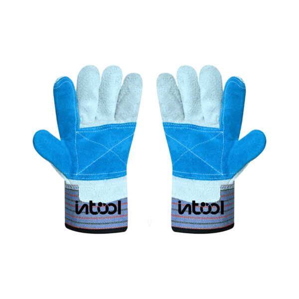 GLOVE BLUE LEATHER WORK