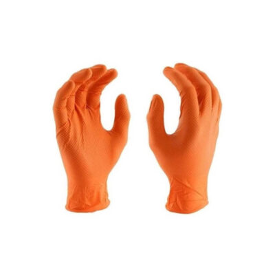 GUANTE BG001 D DESECHABLE 13G NIVEL 7 Y DIAMANTE PALMA 100%NITRILO NARANJA
