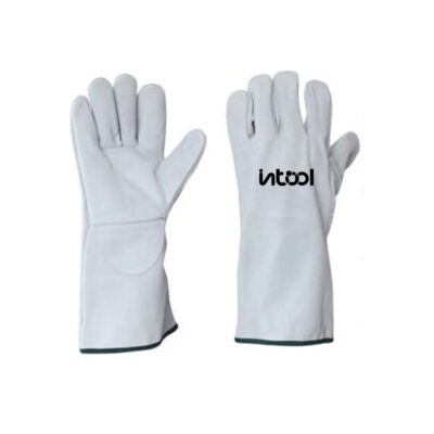 GUANTES SOLDADOR SERRAJE NATURAL 35CM 4 PUNTAS CON CORDÓN