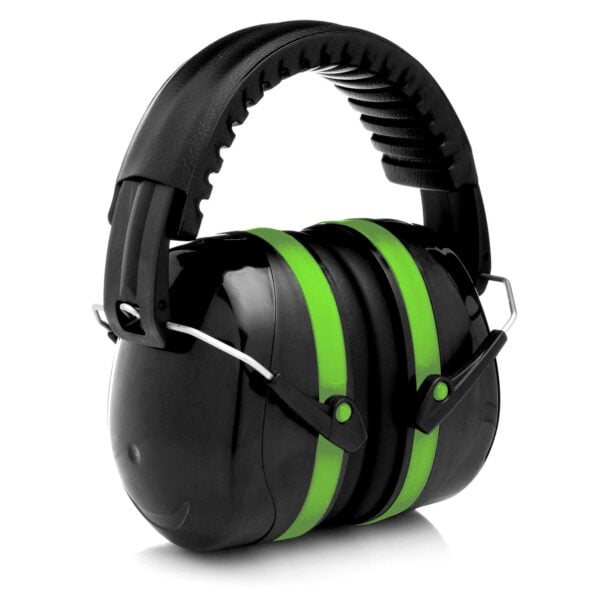 EARMUFF FOLDING 26dB BLACK/GREEN ABS STAINLESS STEEL. EM-5002B.