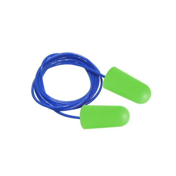 EARPLUG PU FOAM BULLET WITH CORD EC- 1003A-C GREEN