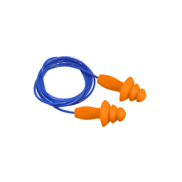 EARPLUG THREE LAYER SILICONE WITH CORD+PLASTIC E BOX EC-2020-C+E box.