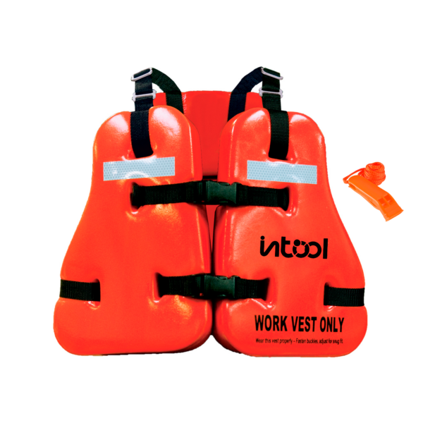 LIFE VEST WORK ORANGE WITH WHISTLE 3 PIECES