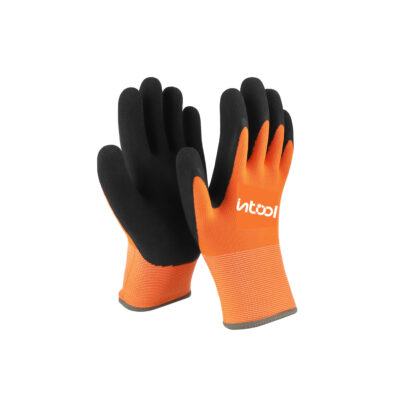 GUANTE NARANJA Y NEGRO PROTECCIÓN CON LÁTEX