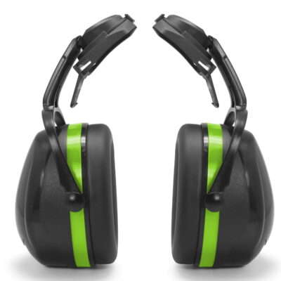 OREJERA CON CAPUCHÓN NEGRO/VERDE FM-2E MATERIAL ABS
