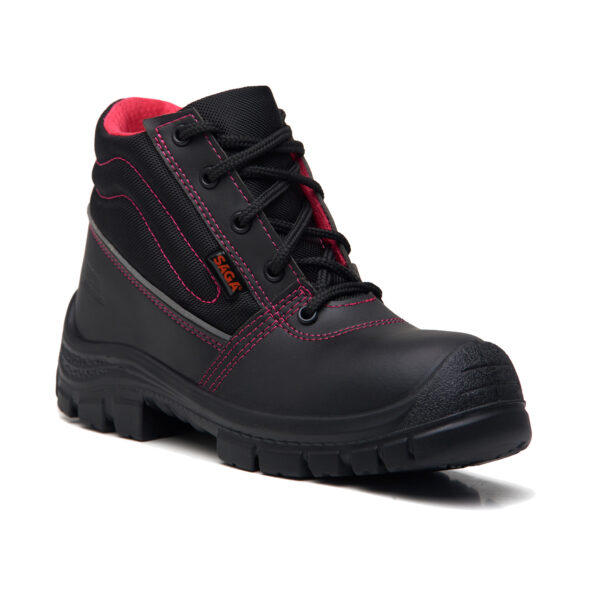 SAGA Safety Boot Operator Ref. 2041WE Female Black with Fuchsia - Image 2